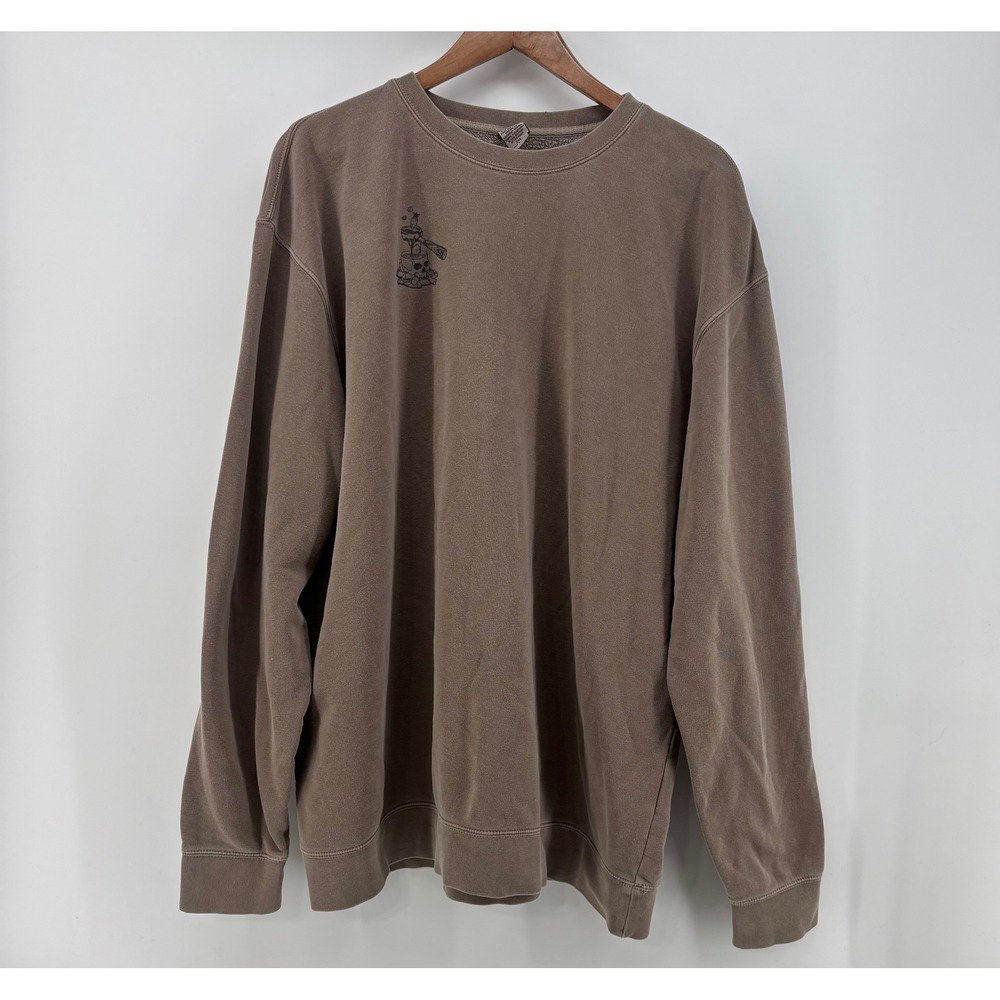Bombshell Coffee Sweatshirt Men's 2XL Brown Crew Neck Espresso Skull Graphic